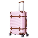 Super Light Abs Pc Hardside Pink Travel Luggage Box On Universal Wheels For Female,26Inch Vintage