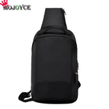 Mojoyce Crossbody Handbags Men Chest Pack For Teenage Anti-Theft Messenger Canvas Shoulder Bag With