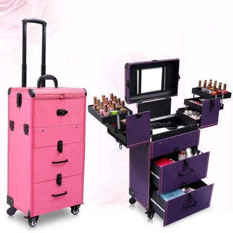 Women'S Large Capacity Multilayer Cosmetic Case,Makeup Artist Toolbox,Make-Up Nails Tools