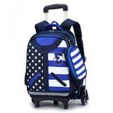 Baijiawei Personality Clothing Backpack Removable Children Trolley Bags 6-15 Years Kids School