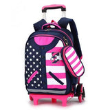 Baijiawei Personality Clothing Backpack Removable Children Trolley Bags 6-15 Years Kids School
