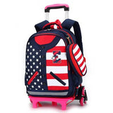 Baijiawei Personality Clothing Backpack Removable Children Trolley Bags 6-15 Years Kids School