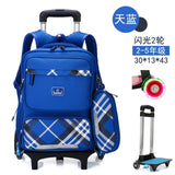 Children Trolley Backpack School Bags For Grils Wheeled Bag Student Detachable Rolling Backpacks