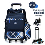 Children Trolley Backpack School Bags For Grils Wheeled Bag Student Detachable Rolling Backpacks