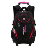 Baijiawei Removable Children School Bags With 6 Wheels For Boys Girls Trolley Backpack Kids Wheeled