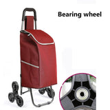 Three-Wheels Stair Woman Shopping Cart Ladder Shopping Basket Large-Capacity Shopping Trolley