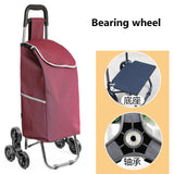 Three-Wheels Stair Woman Shopping Cart Ladder Shopping Basket Large-Capacity Shopping Trolley