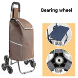 Three-Wheels Stair Woman Shopping Cart Ladder Shopping Basket Large-Capacity Shopping Trolley