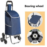 Three-Wheels Stair Woman Shopping Cart Ladder Shopping Basket Large-Capacity Shopping Trolley
