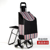 Three-Wheels Stair Woman Shopping Cart Ladder Shopping Basket Large-Capacity Shopping Trolley