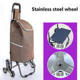 Three-Wheels Stair Woman Shopping Cart Ladder Shopping Basket Large-Capacity Shopping Trolley