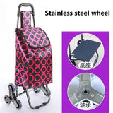 Three-Wheels Stair Woman Shopping Cart Ladder Shopping Basket Large-Capacity Shopping Trolley
