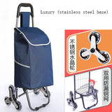 Three-Wheels Stair Woman Shopping Cart Ladder Shopping Basket Large-Capacity Shopping Trolley
