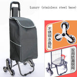 Three-Wheels Stair Woman Shopping Cart Ladder Shopping Basket Large-Capacity Shopping Trolley