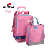 Ruipai Kids School Bags Drawbars Stair Trolley School Bag Backpack With Wheel Waterproof Schoolbags