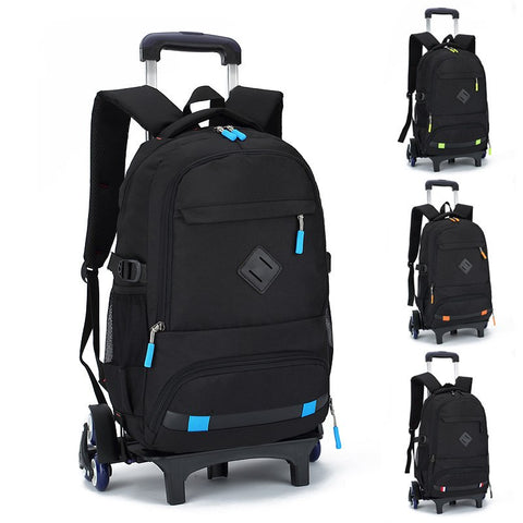 New Fashion Removable School Bags Children Trolley School Backpack Wheels Travel Bag Schoolbag Kids