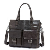 Men'S Cow Leather Laptop Briefcases High-End Luxury Brand Fashion Business Large-Capacity