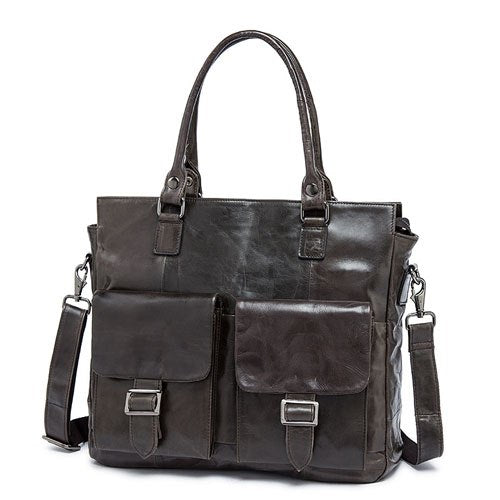 Men'S Cow Leather Laptop Briefcases High-End Luxury Brand Fashion Business Large-Capacity