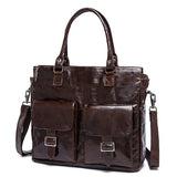 Men'S Cow Leather Laptop Briefcases High-End Luxury Brand Fashion Business Large-Capacity