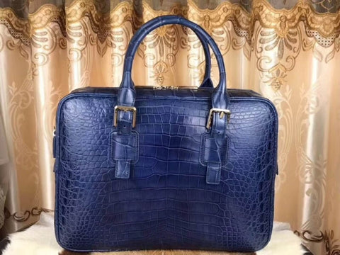 Fashion Men'S Genuine/Real 100% Himalaya White Crocodile Skin Men Business Briefcase Bag With