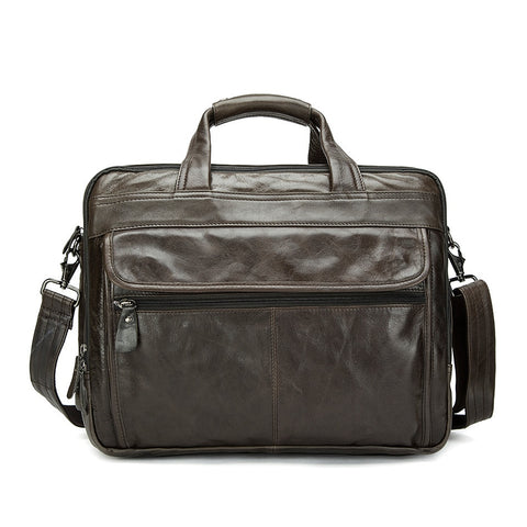 2019 Genuine Leather Men Bags Crazy Horse Leather Male Bag Men'S Briefcase Shoulder Bags Man
