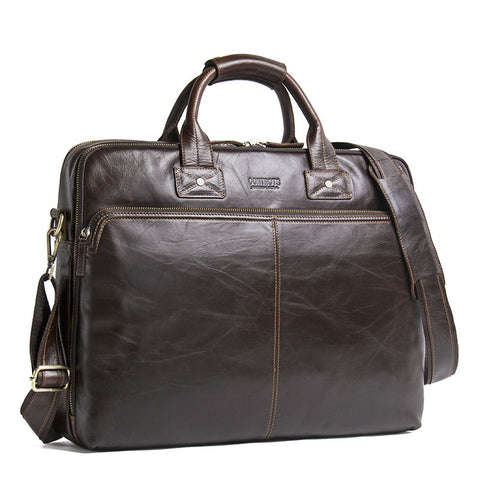 New Classic Men Business Briefcase Bag Cowhide Genuine Leather Men'S Brand Top Quality Shoulder