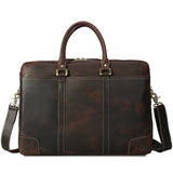 17" Laptop Mens Briefcase Travel  Bags Handbags Genuine Leather 2018 Male Leather Business Tote
