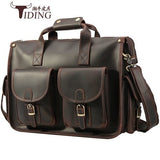 Briefcases For Men Genuine Leather Brown Large Capacity Handbag Vintage Casual Brand 2019 New Man