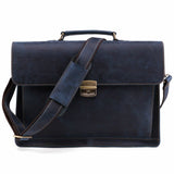 Vintage Crazy Horse Genuine Leather Briefcase Men Business Handbag Male Laptop Shoulder Bags Men
