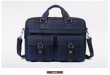 Laptop Handbag Men Genuine Leather Business Briefcase Male Retro Casual Computer Shoulder Bag