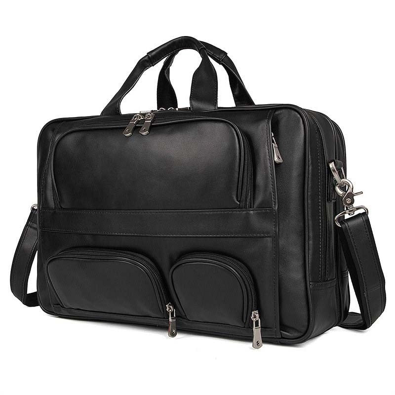 Computer Bag Guarantee Real Leather Briefcases 17 Inch Laptop Bag ...