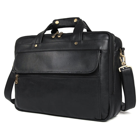 Classic Vintage Cowhide Vintage Travel Large Briefcase Business Tote Handbag Men'S Shoulder