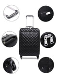 Fashion High Quality Women Spinner Rolling Luggage Set 24" Inch Lady'S Cabin Trolley Bag Leather