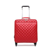 Fashion High Quality Women Spinner Rolling Luggage Set 24" Inch Lady'S Cabin Trolley Bag Leather