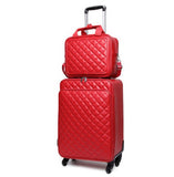Fashion High Quality Women Spinner Rolling Luggage Set 24" Inch Lady'S Cabin Trolley Bag Leather