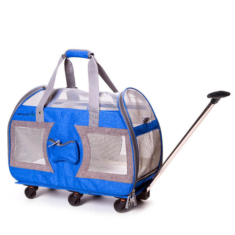 Beasumore Foldable Portable Pet Multifunction Portable Rolling Luggage Spinner Trolley Travel Bag