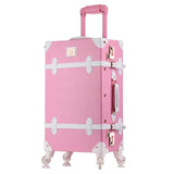 Beasumore Retro Pu Leather Rolling Luggage Set Spinner Women'S Handbag Suitcase Wheel Trolley
