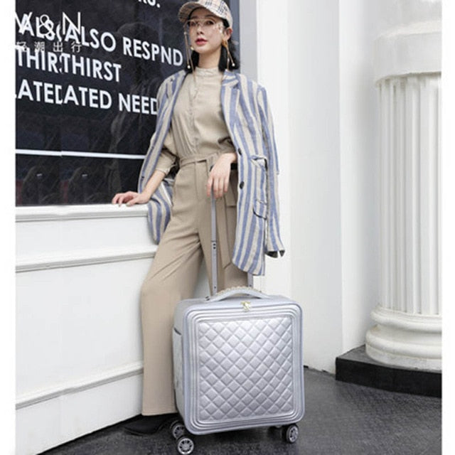 Beasumore Retro Men Pu Leather Rolling Luggage Sets Spinner High Capacity Trolley Women Suitcase