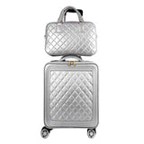 Beasumore Retro Men Pu Leather Rolling Luggage Sets Spinner High Capacity Trolley Women Suitcase