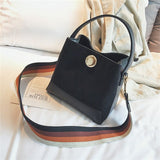 Jiessie&Angela Wide Strap Shoulder Bag Female Vintage Crossbody Bags For Women 2018 Bucket Bag