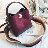Jiessie&Angela Wide Strap Shoulder Bag Female Vintage Crossbody Bags For Women 2018 Bucket Bag