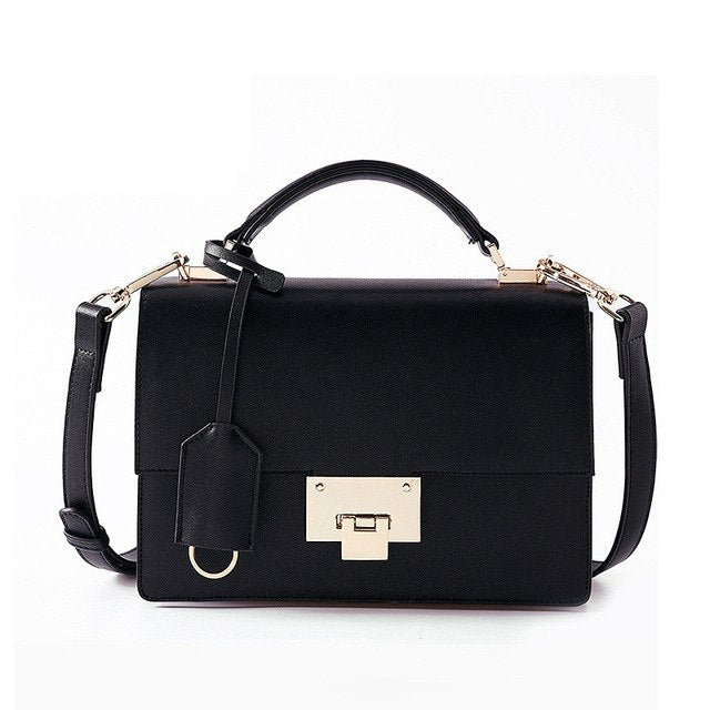 Jiessie&Angela New Fashion Women Leather Handbag High Quality Shoulder Bags Metal Handle Casual