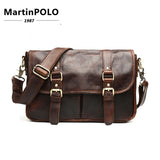 Brand Genuine Leather Men Small Shoulder Bags Vintage Leather Messenger Crossbody Travel Bag