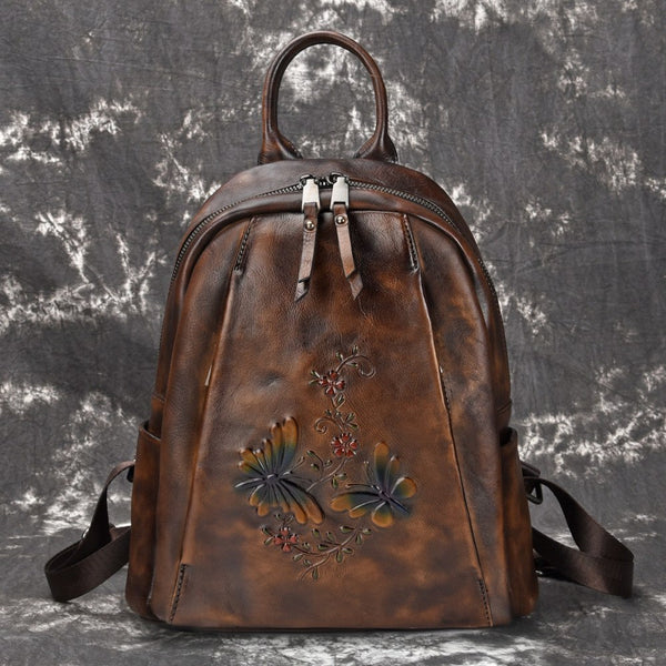 COPY - Women Genuine Leather Backpack Knapsack Brush Leather Backpack Women, Personalized Knapsack Rucksack  main image 2