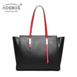 Aosbos Women Genuine Leather Large Capacity Tote Bag Fashion Casual Real Leather Shoulder Bags 2019