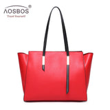 Aosbos Women Genuine Leather Large Capacity Tote Bag Fashion Casual Real Leather Shoulder Bags 2019