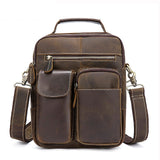 Mva Vintage Shoulder Bag Fashion Crossbody Bag Business Casual Briefcase Cowhide + Cotton Crossbody