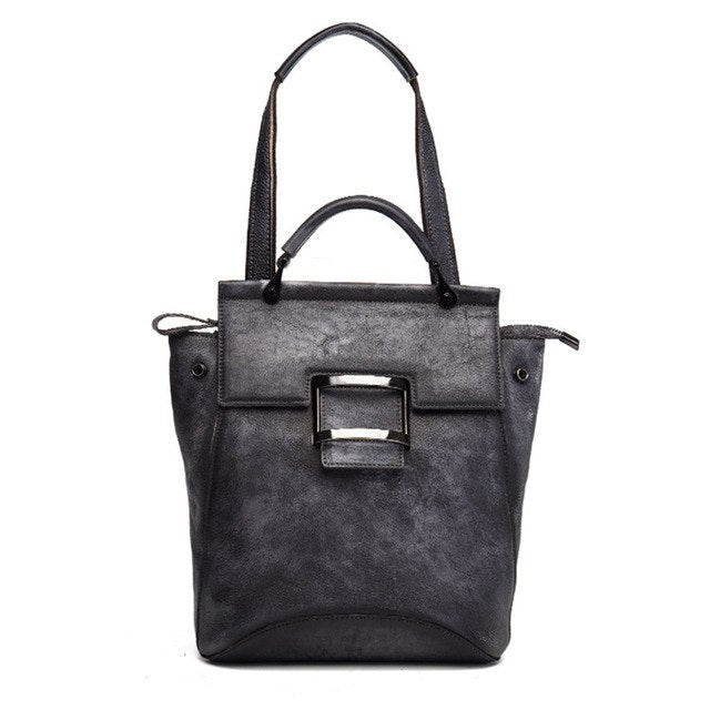 Genuine Leather Rucksack School Daypack One Shoulder Bag Vintage Girl Knapsack Travel High