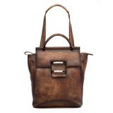 Genuine Leather Rucksack School Daypack One Shoulder Bag Vintage Girl Knapsack Travel High