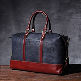 Aetoo Simple Head Cowhide Short Travel Bag Men'S Handmade Vintage Leather Hand Luggage Bag